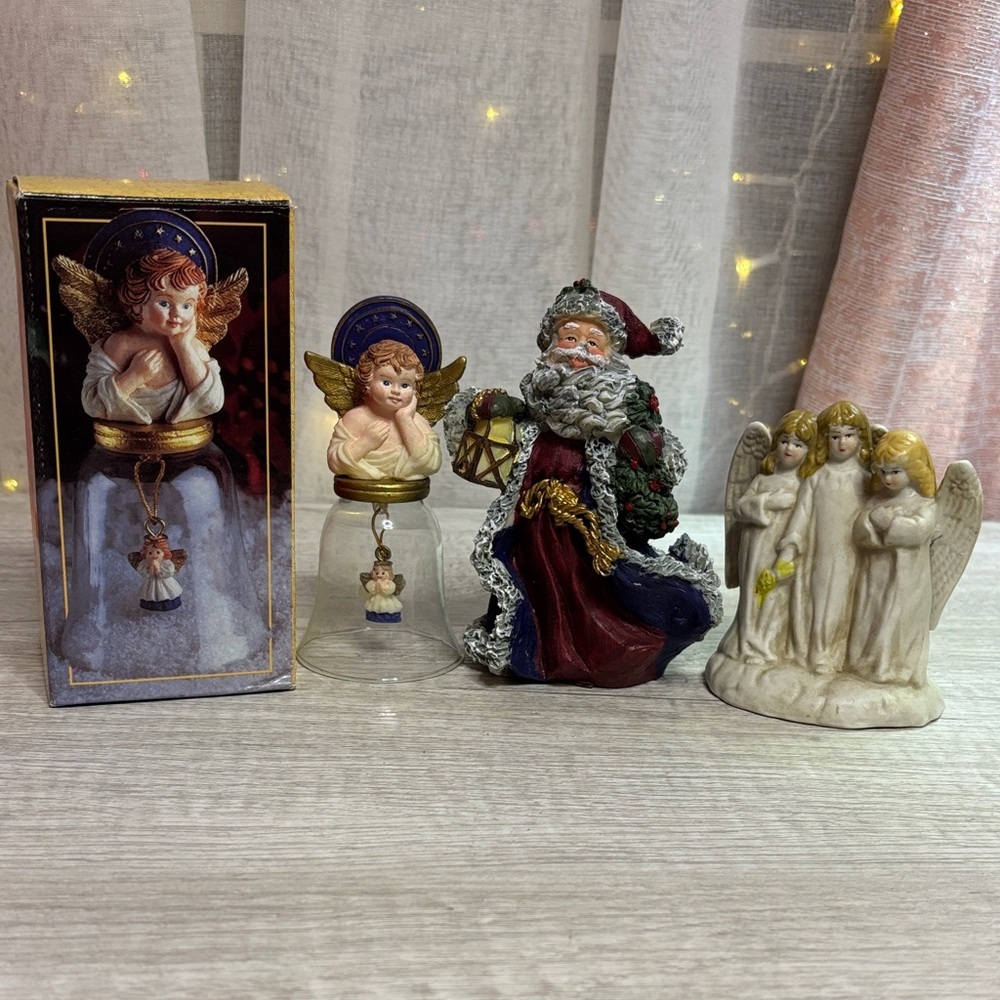 Angel and Santa Figurine Christmas Lot